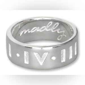 NEW LOLA 1-4-3 (I-IV-III) LOVE CODE silver wide band ring - size 11